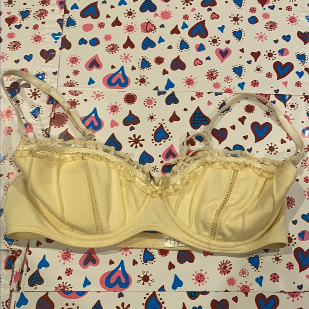 Yellow Ruffled Bra 36C
